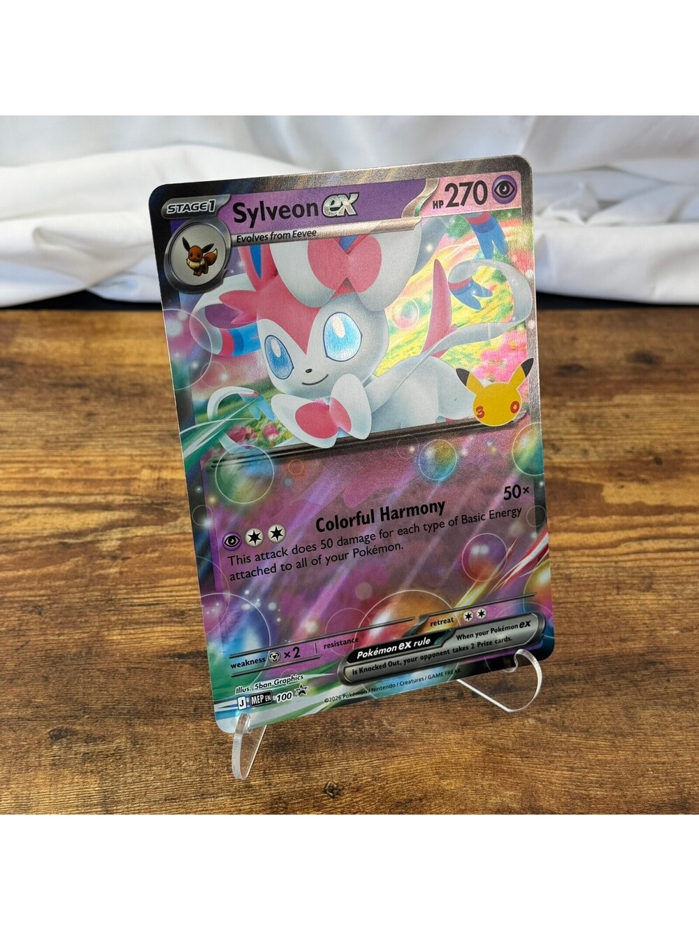 Pokemon Sylveon ex Jumbo Oversized Foil Card 30th Celebration Anniversary